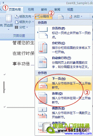 论文宝典：Word2007论文页码设置大全10