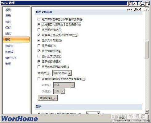 如何在Word2007中使用“文档窗口内显示文字自动换行”功能2