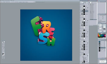 PS与3D合作打造出时尚花纹立体字13