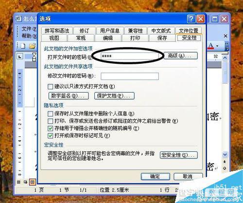 在word文档怎么设置打开密码?4