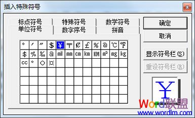 Word中人民币符号