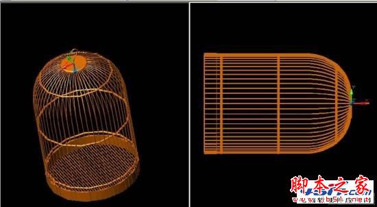 AutoCAD模仿绘制精致的三维鸟笼图实例教程35