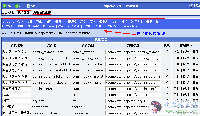 PHPCMS 模板安装导入教程3