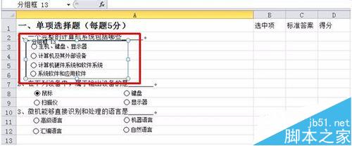 Excel2010用选项按钮制作单项选择题教程11