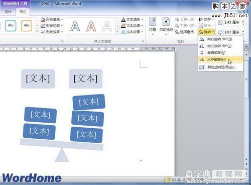 如何在Word2010中增大减小和旋转SmartArt图2