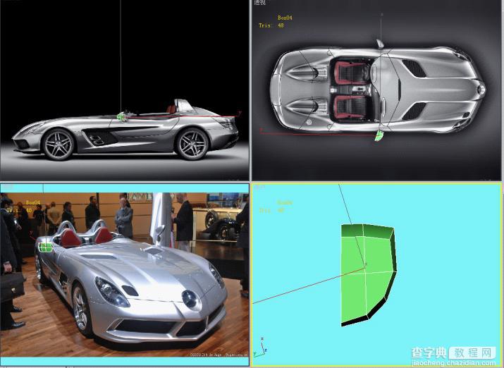 3DSMAX无需三视图制作SLR Stirling Moss仪表台、中控、座椅、后视镜52