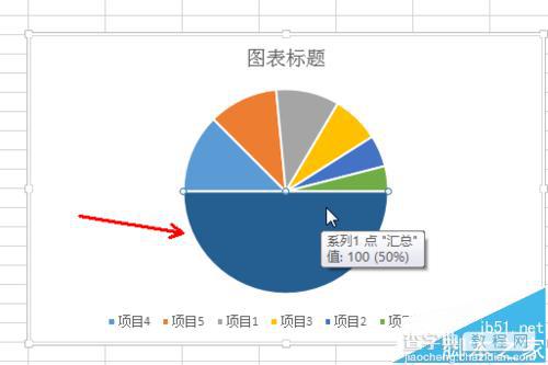 excel如何制作饼图? excel制作半圆形的饼图的教程6