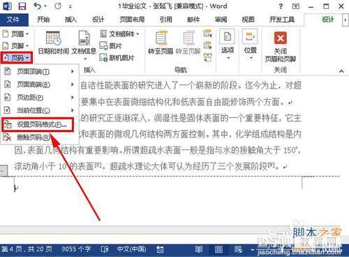 word2013如何从某一页开始插入页码?12