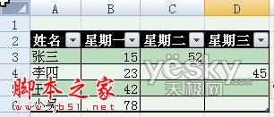 使用Excel2007自动添加表格字段标题功能的方法步骤10