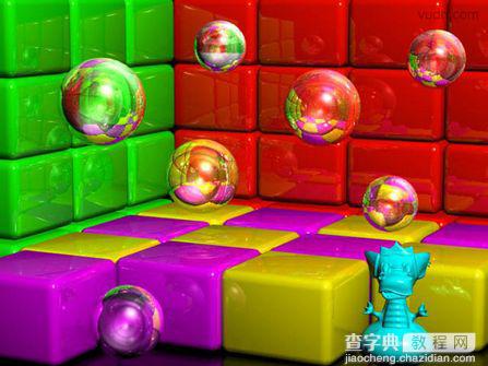 3DsMAX实例：立体彩块和透明亮球12