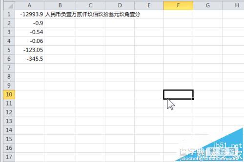 excel表格中负数的人民币金额怎么转换成大写?3