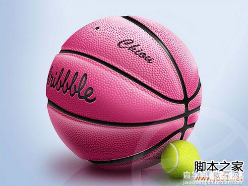 Photoshop制作质感粉红色篮球1
