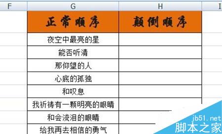 excel表格如何实现文字颠倒顺序显示呢?2