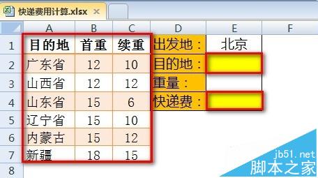 excel中怎么制作圆通/申通/顺丰快递费用计算模板?2