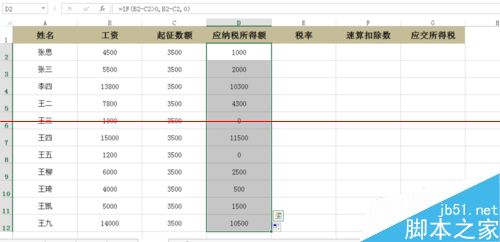 Excel表格怎么计算工资所得税？4