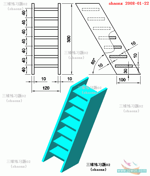 AutoCAD打造楼梯建模教程1