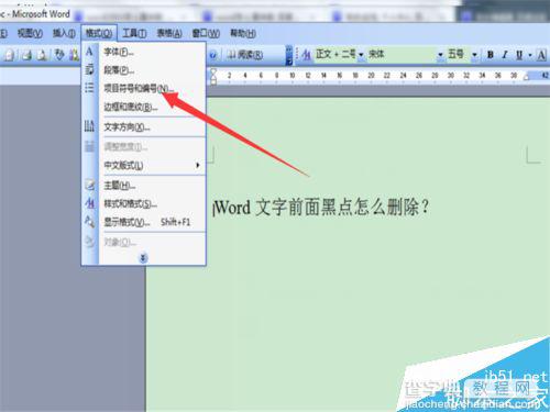 在word文档中怎么设置文字前面的黑点?3