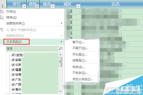 excel2013怎么进行文本筛选?excel文本筛选功能介绍4