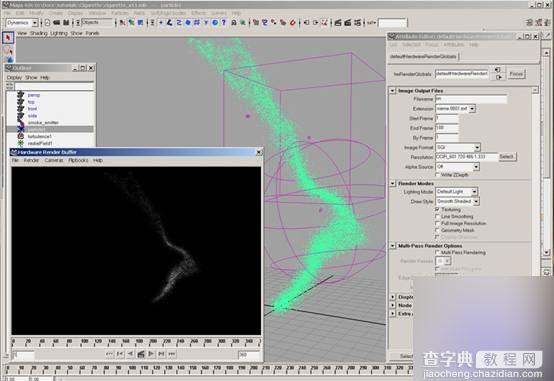 MAYA粒子制作一缕青烟的效果9