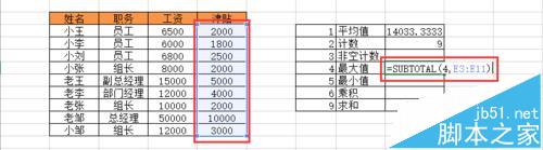 Excel2013中怎么Subtotal函数实现快速统计?5