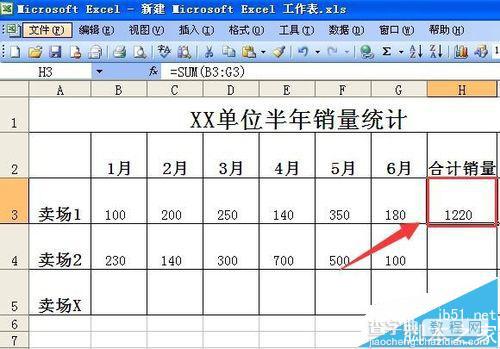 EXCEL表格怎么求和?excel表格求和做成格式化的表格7