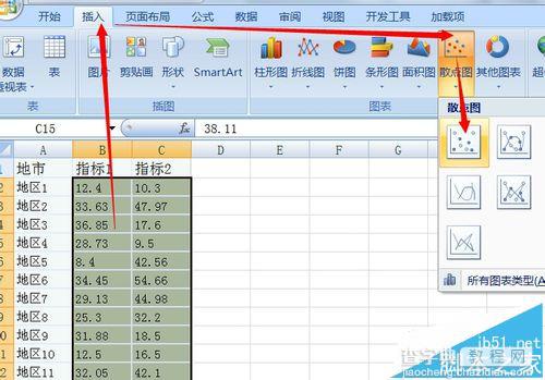 excel怎么制作散点图?EXCEL制作两组或多组数据系散点图的方法2