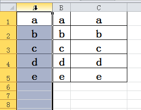 excel2010怎么同时调整多列的列宽让各列宽度相等?3