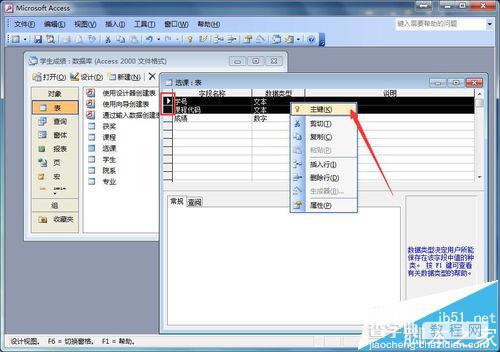 Access怎么给表格设置主关键字?access设置主键的方法5