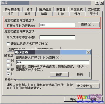 Word2003文档设置密码的方法1