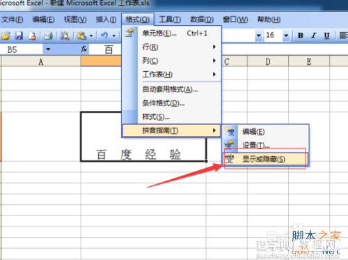 Excel 2003如何给汉字添加标注拼音?7