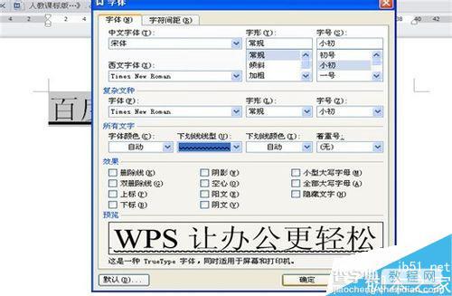 在Word(WPS)中怎么添加文字下划线并进行设置?8