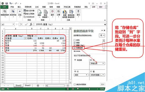 EXCEL2013怎么制作数据透视表对数据进行分类统计？7