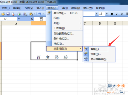 Excel 2003如何给汉字添加标注拼音?5