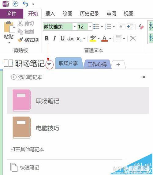 OneNote2013中的笔记怎么分类并整理?1