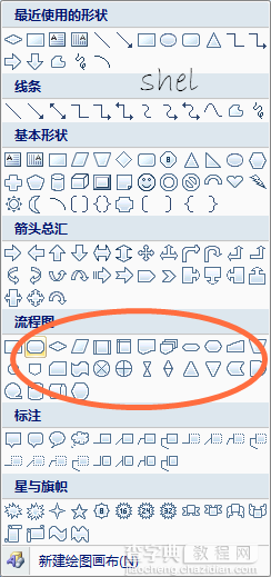 word 2007版怎么绘制流程图?11