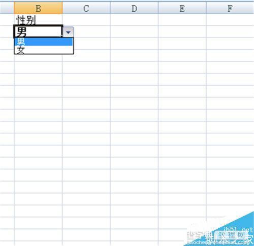 在excel中怎么设置下拉选项为男女?6