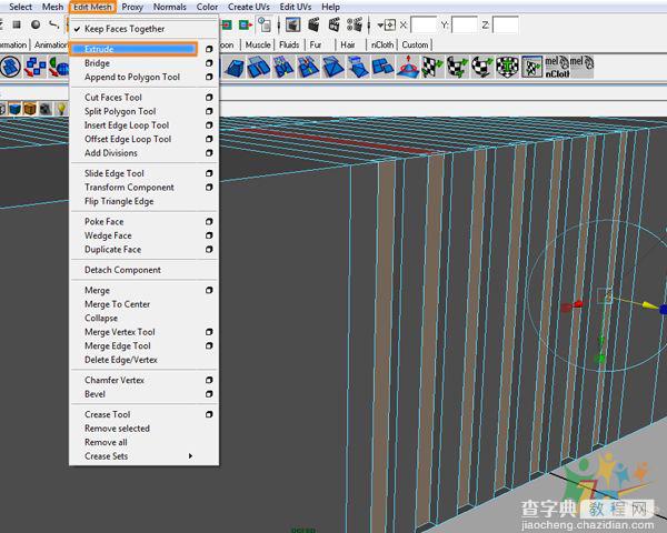 用MAYA制作精巧的USB连接线模型14