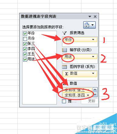 在EXCEL表格中创建数据透视图6