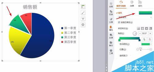 在PPT中制作简单饼形图表13