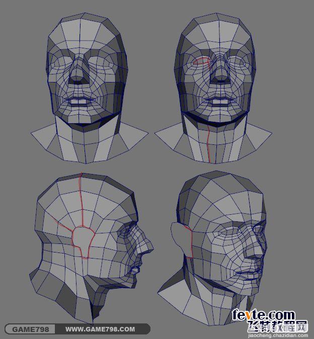 3dsmax 结合maya制作中世纪次世代人头布线教程11