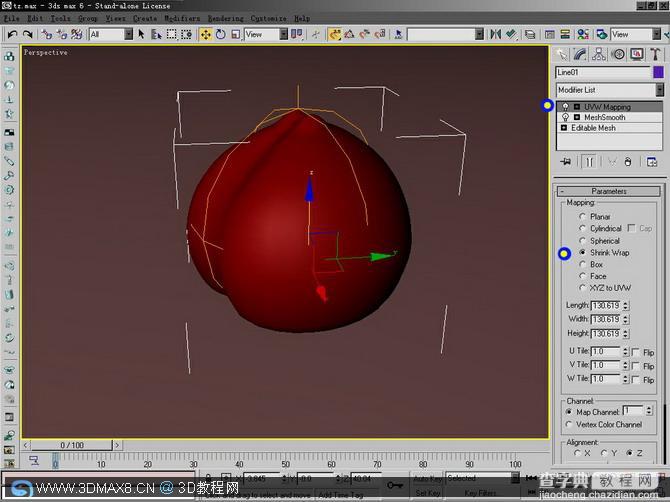 毛茸茸的桃子材质_3DMAX教程10