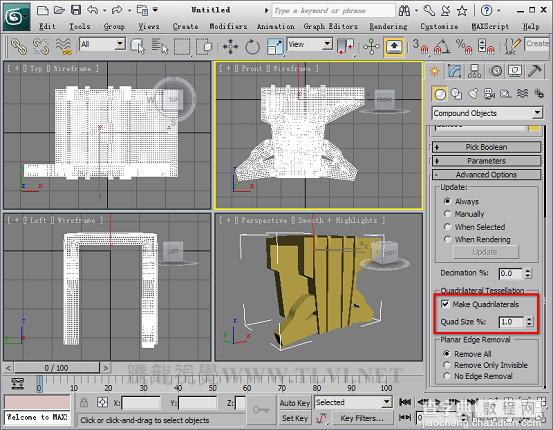 3dmax 2011 ProBoolean建模的相关参数设置33