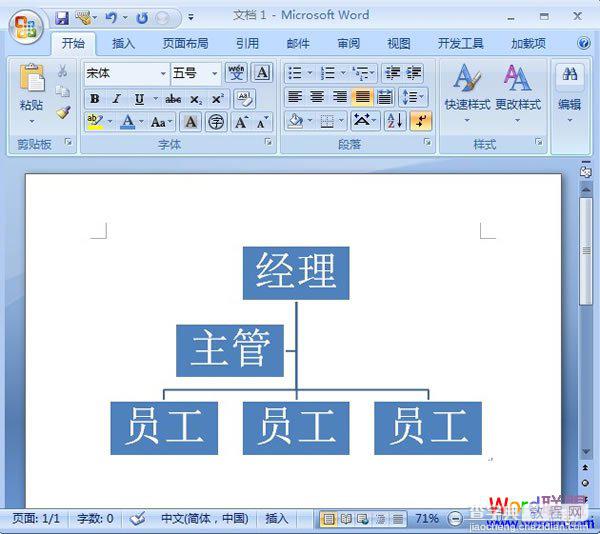 如何在Word2007中快速创建组织结构图的详细图文步骤4