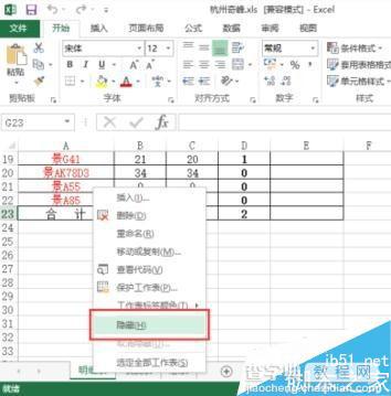 excel2013如何隐藏sheet?excel隐藏sheet方法介绍3