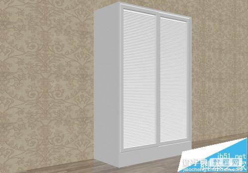 3dmax怎么制作白色的百叶推拉门衣柜的模型并渲染?1