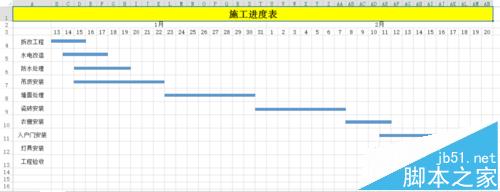 excel施工进度计划表怎么画?excel绘制施工进度图的教程7