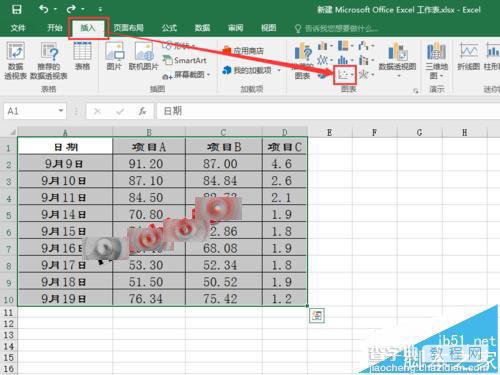 Exce2016怎么绘散点图?Exce2016添加双纵坐标散点图的教程2