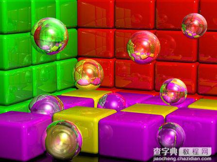 3DsMAX实例：立体彩块和透明亮球11