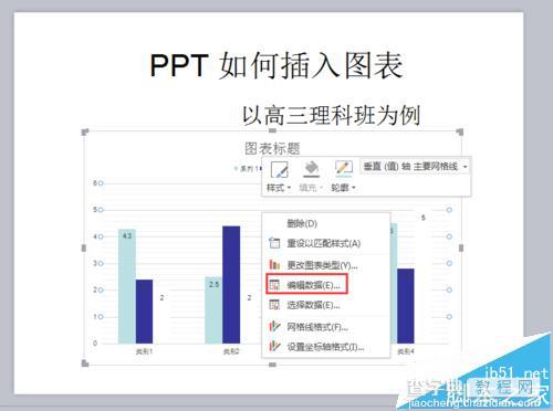 PPT幻灯片中怎么插入柱形图数据图表?6