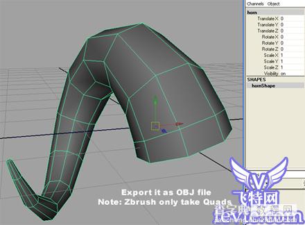maya zbrush 号角建模方法步骤祥解8